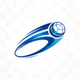 球速体育官方Logo - 蓝色盾牌形状内含足球图案