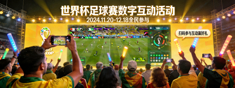 世界杯足球赛数字互动活动策划案例 - 球迷在大型屏幕前互动